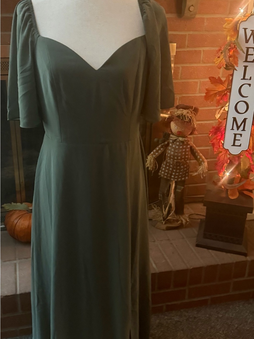 Baltic Born Sierra Sweetheart Maxi Dress Dusty Olive Green Bridesmaid